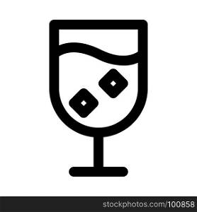 Chilled wine served, icon on isolated background
