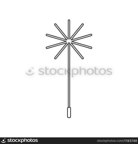 Chimney brush or broom icon in vector line drawing