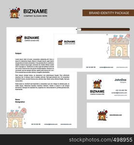 Chimney Business Letterhead, Envelope and visiting Card Design vector template