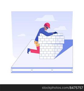 Chimney inspection isolated concept vector illustration. Repairman checking chimney of new private house, residential area checking, inspection service, provide property safety vector concept.. Chimney inspection isolated concept vector illustration.