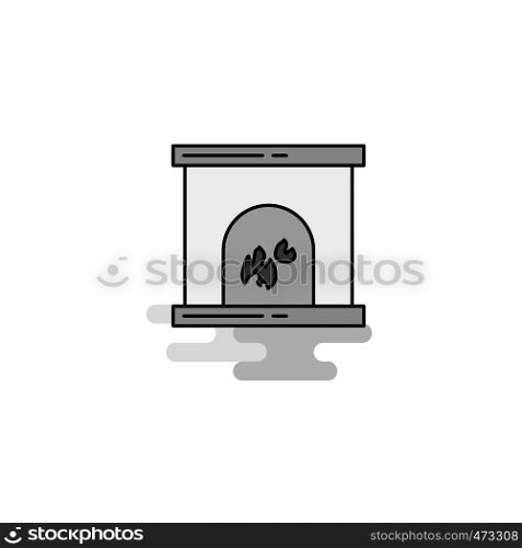 Chimney Web Icon. Flat Line Filled Gray Icon Vector