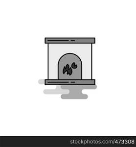 Chimney Web Icon. Flat Line Filled Gray Icon Vector
