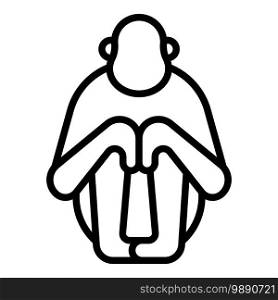 Chimp gibbon icon. Outline chimp gibbon vector icon for web design isolated on white background. Chimp gibbon icon, outline style