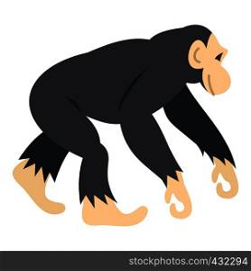 Chimpanzee icon flat isolated on white background vector illustration. Chimpanzee, icon isolated