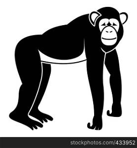 Chimpanzee icon. Simple illustration of chimpanzee vector icon for web. Chimpanzee icon, simple style