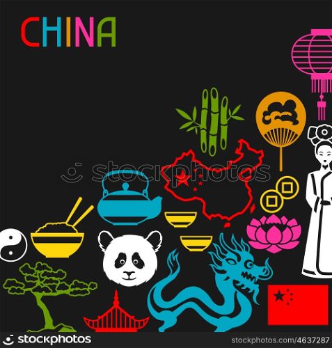 China background design. Chinese symbols and objects. China background design. Chinese symbols and objects.