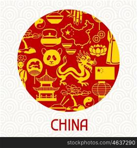 China card design. Chinese symbols and objects. China card design. Chinese symbols and objects.