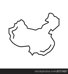 china country line icon vector. china country sign. isolated contour symbol black illustration. china country line icon vector illustration