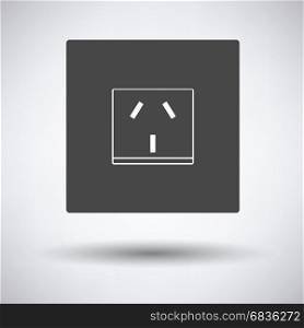 China electrical socket icon on gray background, round shadow. Vector illustration.