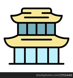 China exhibition building icon. Outline China exhibition building vector icon color flat isolated. China exhibition building icon color outline vector