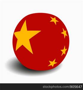 China Flag Globe Vector on a white background.. China Flag Globe Vector on white background.