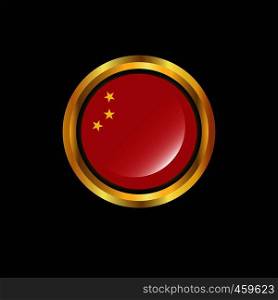 China flag Golden button