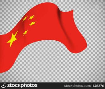 China flag icon on transparent background. Vector illustration. China flag on transparent background