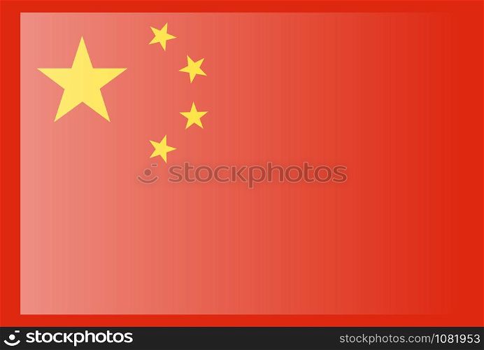 China flag, official colors and proportion correctly. National China flag.