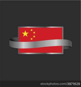 China flag Ribbon banner design