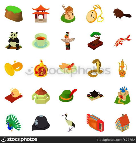 China icons set. Cartoon set of 25 china vector icons for web isolated on white background. China icons set, cartoon style