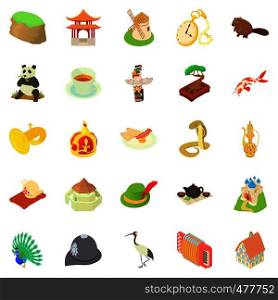 China icons set. Cartoon set of 25 china vector icons for web isolated on white background. China icons set, cartoon style