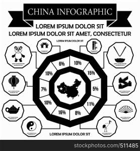 China infographic elements in simple style for any design. China infographic elements, simple style