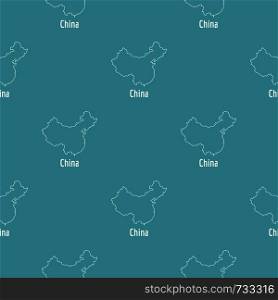 China map thin line. Simple illustration of China map vector isolated on white background. China map thin line vector simple