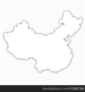china map white background realistic isolated vector illustration