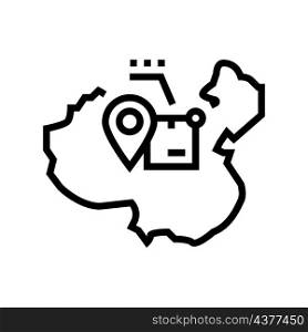 china shipment tracking line icon vector. china shipment tracking sign. isolated contour symbol black illustration. china shipment tracking line icon vector illustration