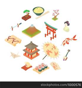 China traditional culture icons set in cartoon style. Travel attraction elements set collection vector illustration. China traditional culture icons set, cartoon style