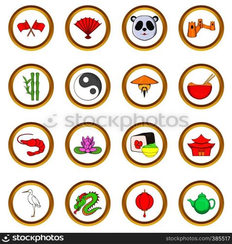 China vector set in cartoon style isolated on white background. China vector set, cartoon style