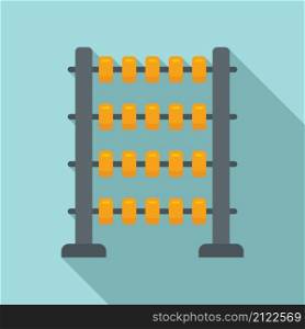 Chinese abacus icon flat vector. Math calculator. Wooden toy. Chinese abacus icon flat vector. Math calculator