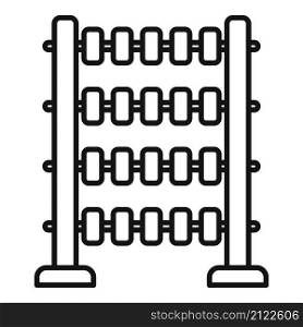 Chinese abacus icon outline vector. Math calculator. Wooden toy. Chinese abacus icon outline vector. Math calculator