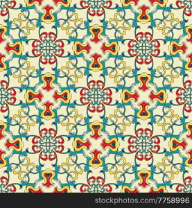 Chinese ceramic tile seamless pattern. Oriental traditional floral ornament. Wall or floor texture. Vintage decorative porcelain pottery.. Chinese ceramic tile seamless pattern. Oriental traditional floral ornament. Wall or floor texture.