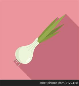 Chinese chive icon flat vector. Onion garlic. Fresh herb. Chinese chive icon flat vector. Onion garlic