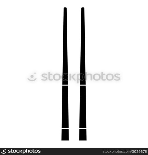 Chinese chopsticks icon black color vector illustration flat style simple image