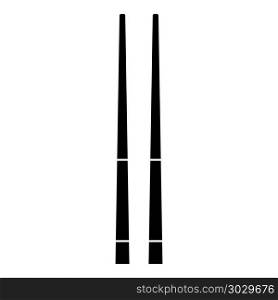 Chinese chopsticks icon black color vector illustration flat style simple image