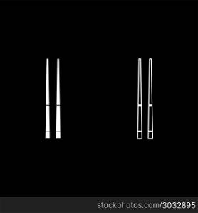 Chinese chopsticks icon set white color vector illustration flat style simple image outline