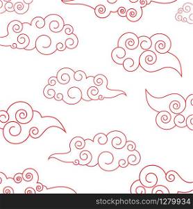 Chinese cloud seamless background vector illustration template