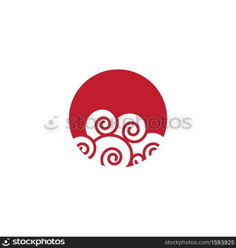 Chinese clouds icon vector flat design