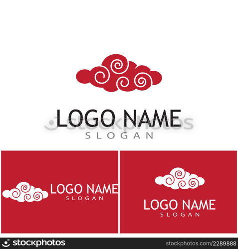 Chinese clouds Logo Template vector symbol design