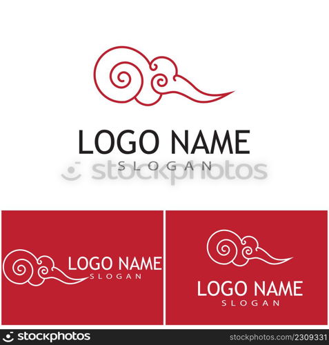 Chinese clouds Logo Template vector symbol design