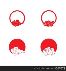 Chinese clouds logo vector illustration template