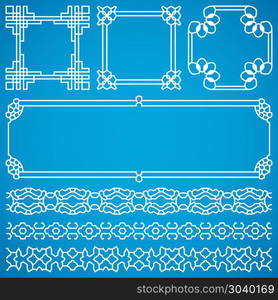 Chinese decorative vector frames and borders with oriental ornament. Chinese decorative vector frames and borders with oriental ornament. Oriental traditional element for design illustration