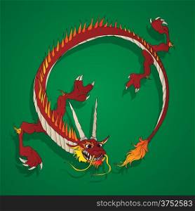 Chinese Dragon background, cartoon drawing