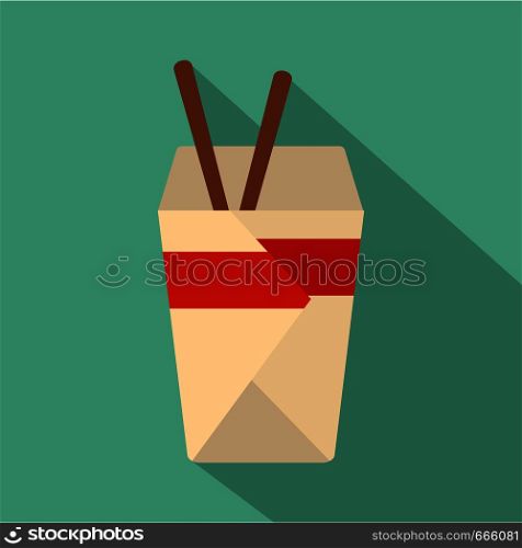 Chinese fast food icon. Flat illustration of chinese fast food vector icon for web. Chinese fast food icon, flat style