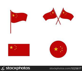 chinese flag vector illustration design template