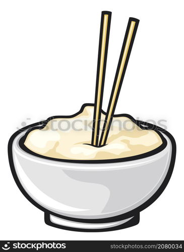 Chinese food and chopsticks vector icon