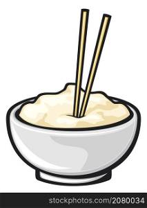 Chinese food and chopsticks vector icon