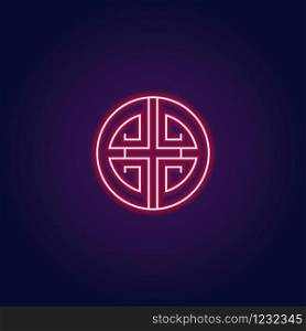 chinese japanese oriental design neon light vector illustration