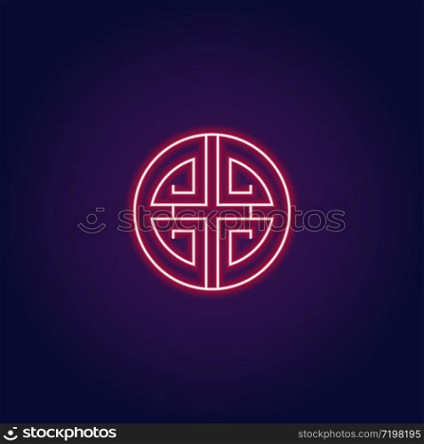 chinese japanese oriental design neon light vector illustration