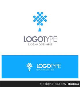 Chinese knot, China, Chinese, Decoration Blue Logo vector