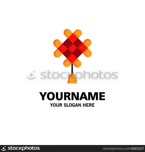 Chinese knot, China, Chinese, Decoration Business Logo Template. Flat Color