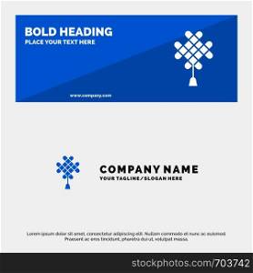 Chinese knot, China, Chinese, Decoration SOlid Icon Website Banner and Business Logo Template